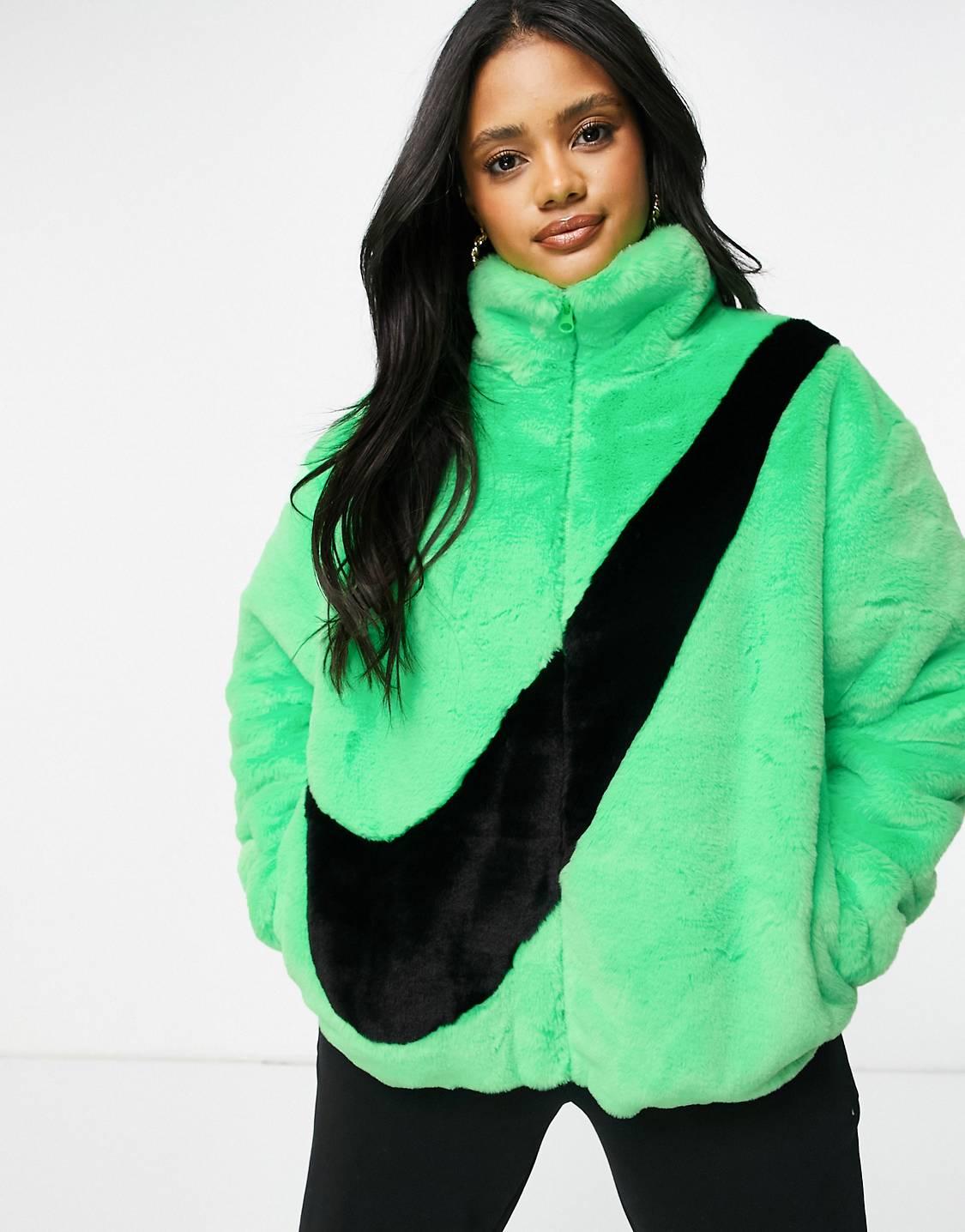 Abrigos Y Mujer | Nike Chaqueta Verde Extragrande Con Logo Piel Sintética De Verde · Ride Coattails